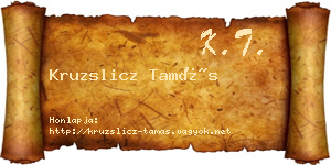 Kruzslicz Tamás névjegykártya